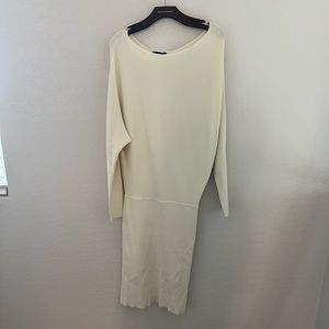 Banana Republic Cream Ribbed Sweater Dress